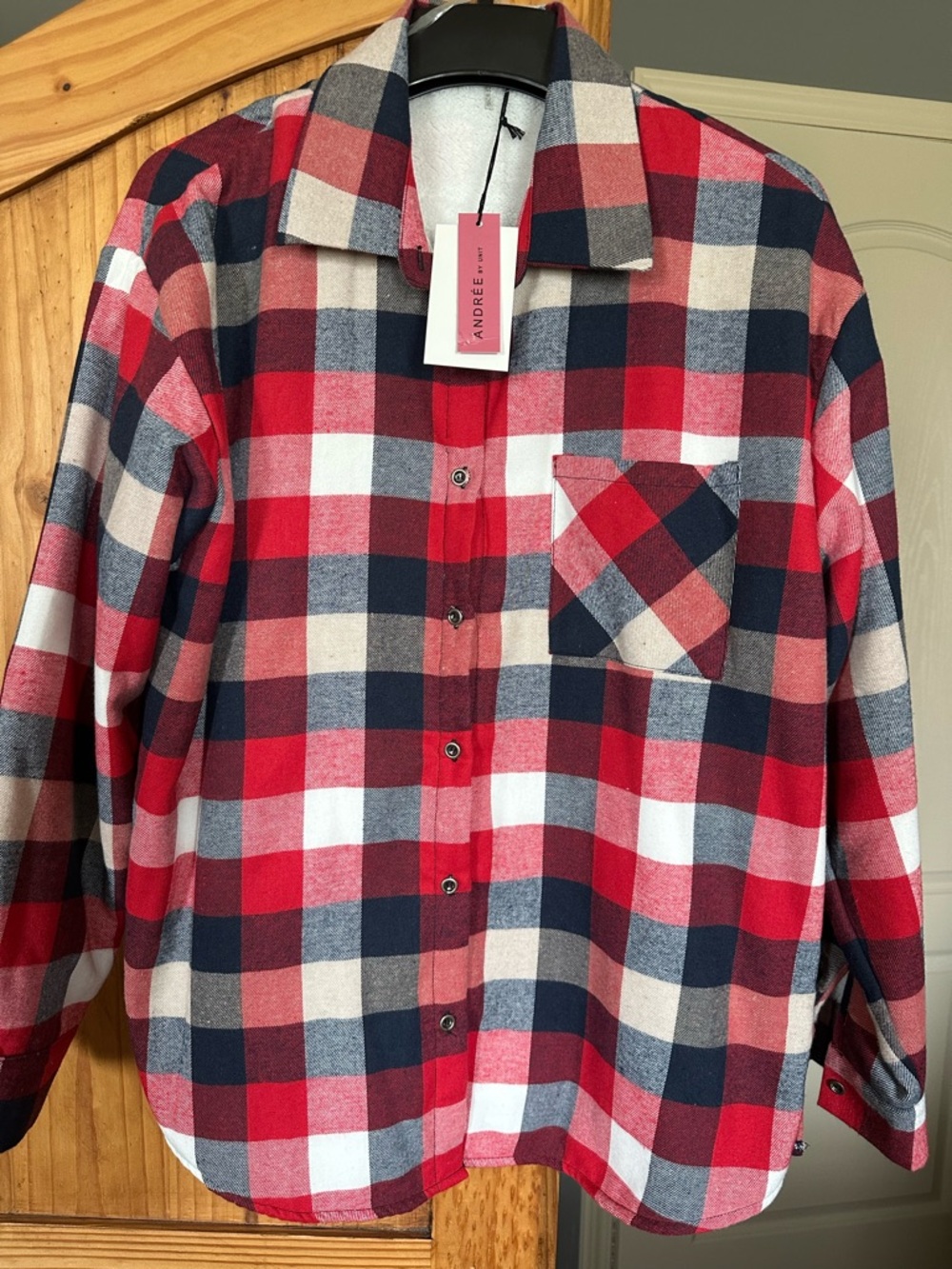 NWT check plush lined shirt jacket